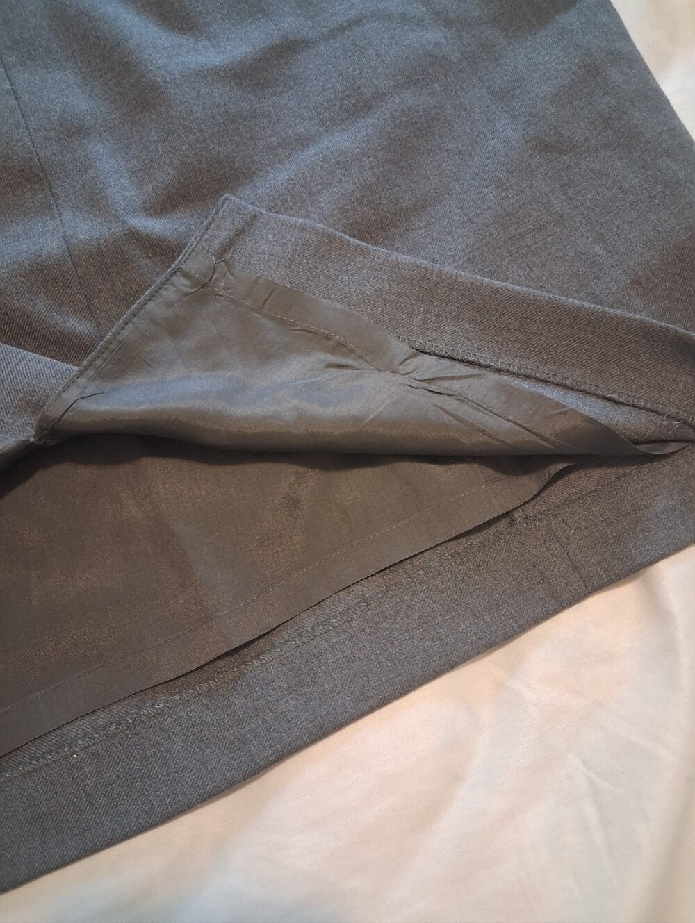 Brooks Brother Women Pencil Skirt Wool Blend Gray Quiet Luxury Minimalist Sz12 - Picture 11 of 12